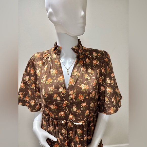 Tuckernuck Crawford Dress XXL NWT Rosewood Chintz Floral Tiered Mini Ruffle - Picture 6 of 7